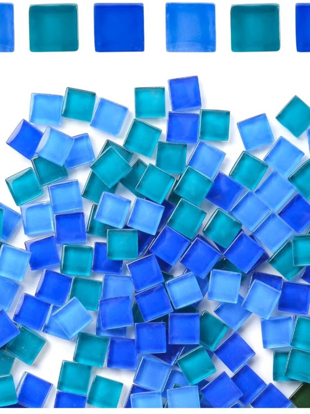 Glass Mosaic Tiles .3lb - Blue variety - 1cmx1cm - 2pk - NEW